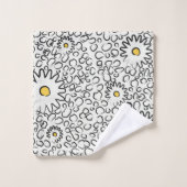 motif floral noir et blanc (Gant de toilette)