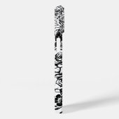 Motif floral noir et blanc coque iphone (Verso / Droite)