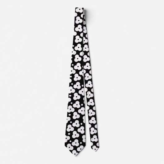Motif floral noir et blanc cravate (Devant)