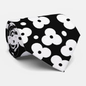 Motif floral noir et blanc cravate (Roulé)