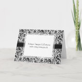 Motif floral noir et blanc de monogramme élégant (Dos)