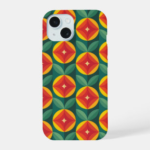 Motif floral orange du milieu du XXe siècle