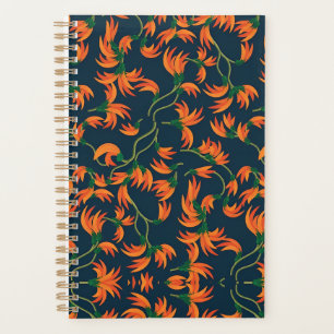 Motif floral orange fluide
