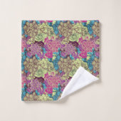 Motif Floral Orchidée Rose Jaune vert pourpre (Gant de toilette)