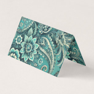 Motif Floral Paisley Turquoise