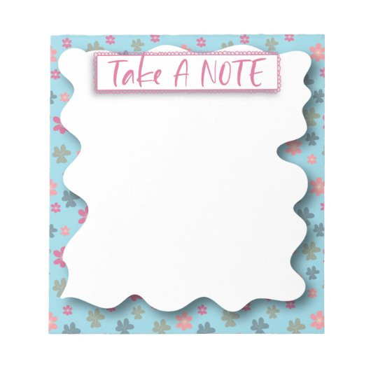 Motif Floral Prendre Un Bloc-Notes Note (Devant)