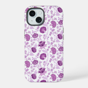 Motif floral répétitif jacobéen roses sur fond bla