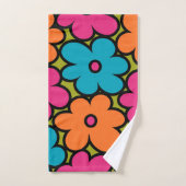 Motif floral rétro coloré (Serviette à main)