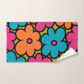 Motif floral rétro coloré (Serviette à main)