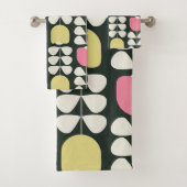 Motif floral rétro jaune rose vert (En situation)