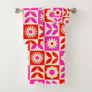 Motif floral rétro vibrant