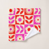 Motif floral rétro vibrant (Gant de toilette)