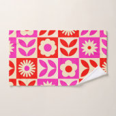 Motif floral rétro vibrant (Serviette à main)