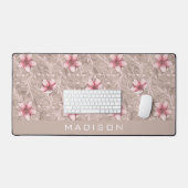 Motif floral rose (Clavier et souris)