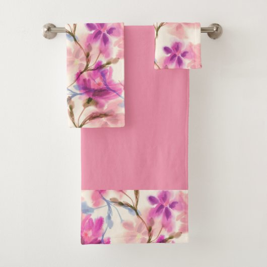 Motif floral rose d'aquarelle (En situation)