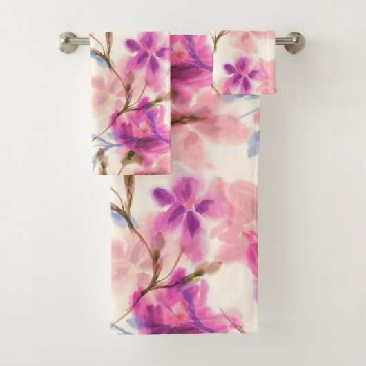Motif floral rose d'aquarelle (En situation)