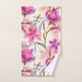 Motif floral rose d'aquarelle (Serviette à main)