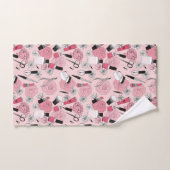Motif floral rose de produits de beauté (Serviette à main)