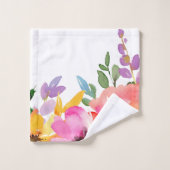 Motif Floral rose moderne Aquarelle Serviette de b (Gant de toilette)