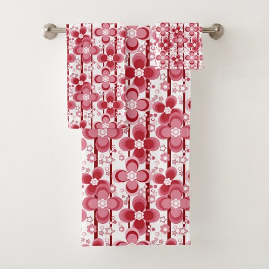 Motif floral rouge et blanc (En situation)