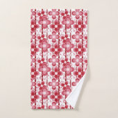 Motif floral rouge et blanc (Serviette à main)