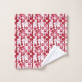 Motif floral rouge et blanc (Gant de toilette)