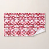 Motif floral rouge et blanc (Serviette à main)