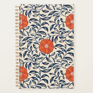 Motif floral sans couture avec fleur orange vibran