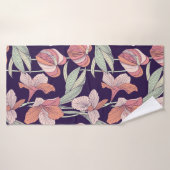 Motif floral sans couture, fleur, orchidée, modern (Serviette de bain)
