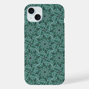 Motif floral sarcelle élégant avec mandala de feui