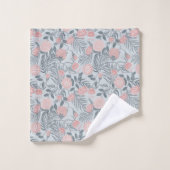 Motif floral sauvage rose, gris botanique (Gant de toilette)