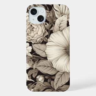 Motif floral sépia vintage (12)
