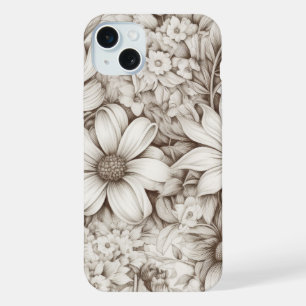 Motif Floral Sépia Vintage (5)