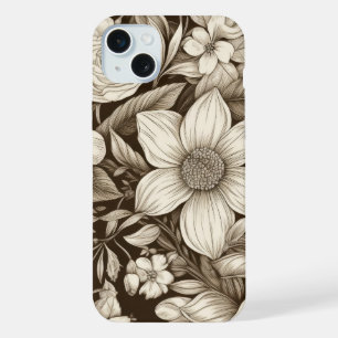 Motif floral sépia vintage (7)