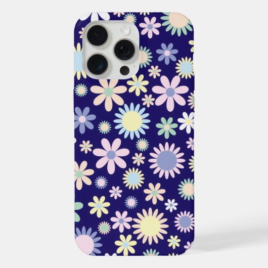 Motif floral sur fond bleu (Verso)