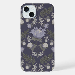Motif floral symétrique violet foncé