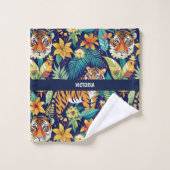 Motif Floral Tiger Jungle (Gant de toilette)