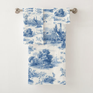 Motif floral toile de Jouy bleue vintage