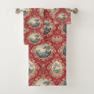 Motif floral toile de Jouy français ferme rustique