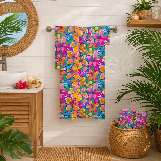 Motif Floral Tropical Coloré