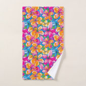 Motif Floral Tropical Coloré (Serviette à main)