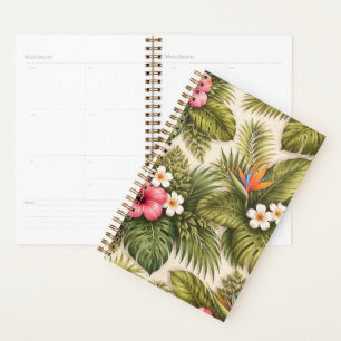 Motif floral tropical – Hibiscus, Monstera 
