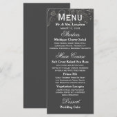 Motif floral Tulipe gris/blanc - Menu de réception (Devant / Derrière)