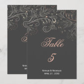 Motif floral tulipe grise - Numéro de table (Devant / Derrière)