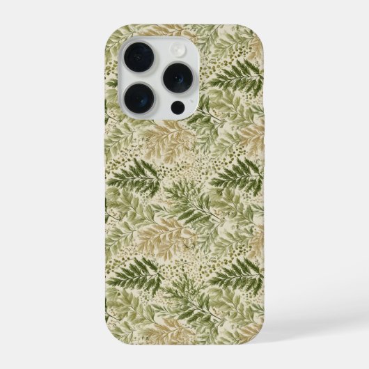 Motif floral vert botanique beige (Verso)