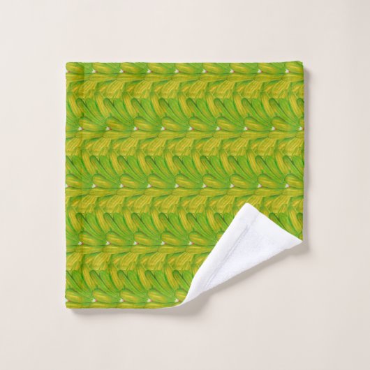 Motif floral vert chartreuse élégant (Gant de toilette)