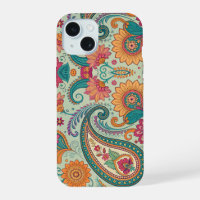 Motif floral vert clair Paisley Boho vibrant  