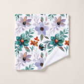 Motif floral vert orange Lilac (Gant de toilette)