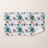 Motif floral vert orange Lilac (Serviette à main)