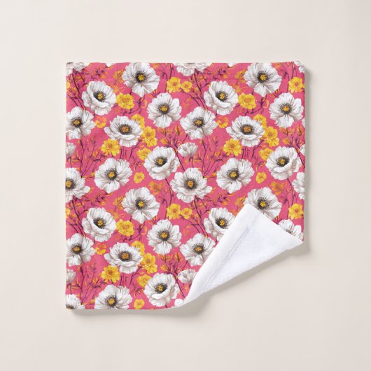Motif floral vibrant (Gant de toilette)